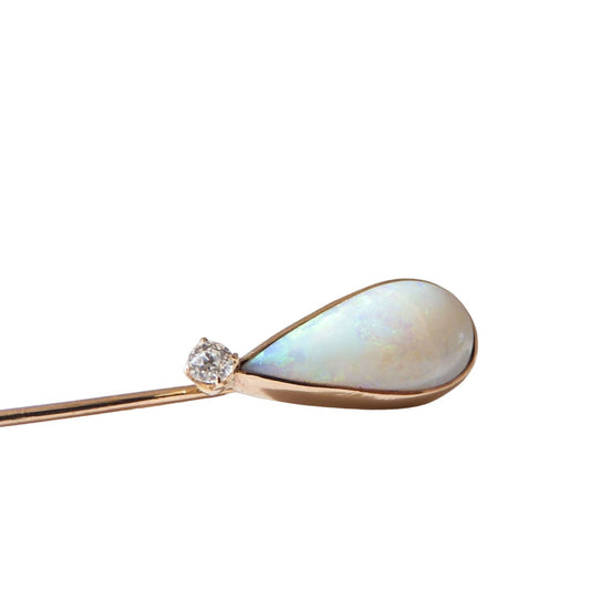 Moonstone and Diamond Lapel Pin - AGHOR